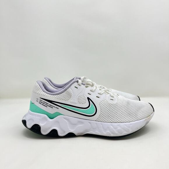 Nike Renew Ride2 White Green Glow Athletic Running Shoes Sneakers Women Size 8.5 - Picture 1 of 10
